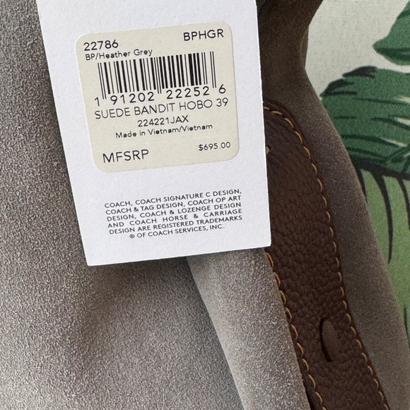 NWT - Coach Bandit Hobo 39 1941 In Heather Gray with Oxblood Inner Bag-MSRP $695 - Picture 5 of 16